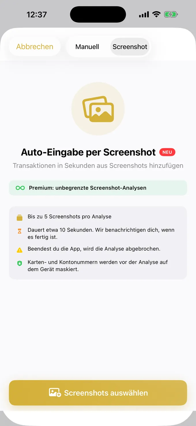 Ausgaben aus einem Screenshot erfassen