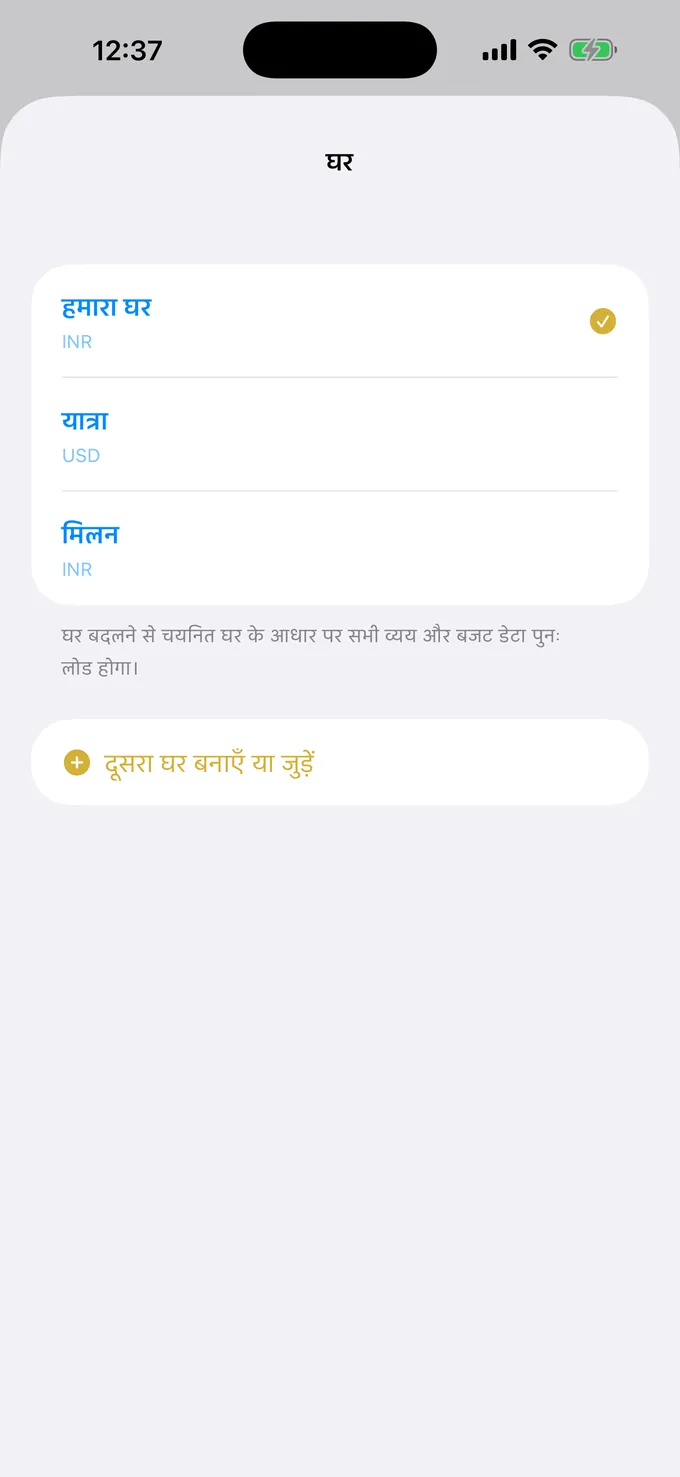 मकसद के हिसाब से साझा बजट की सूची
