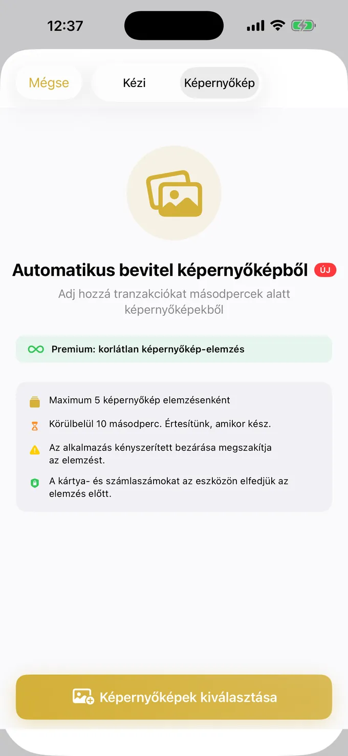 Kiadás rögzítése egy képernyőképből