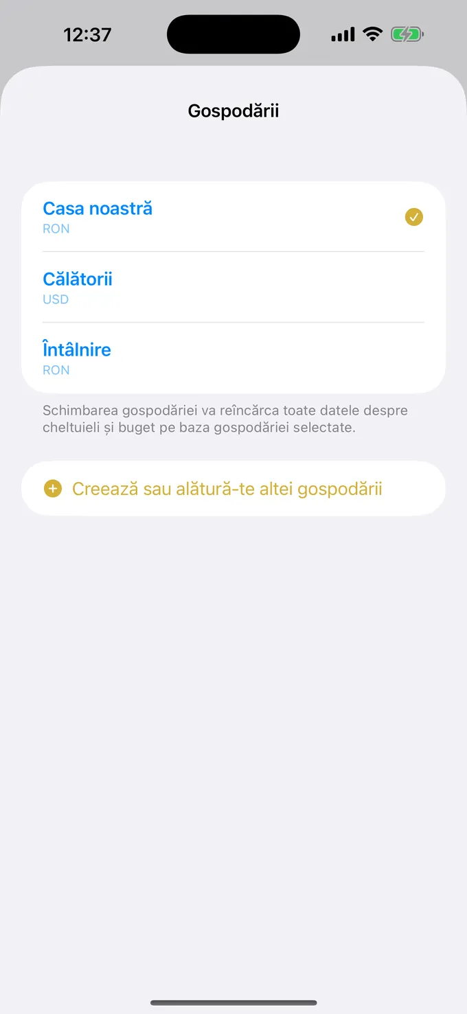 Lista bugetelor partajate, după scop