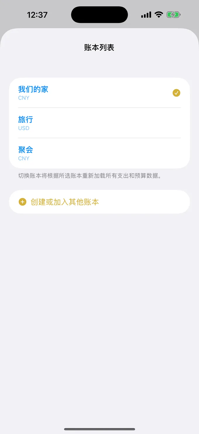 按用途分的共享预算列表